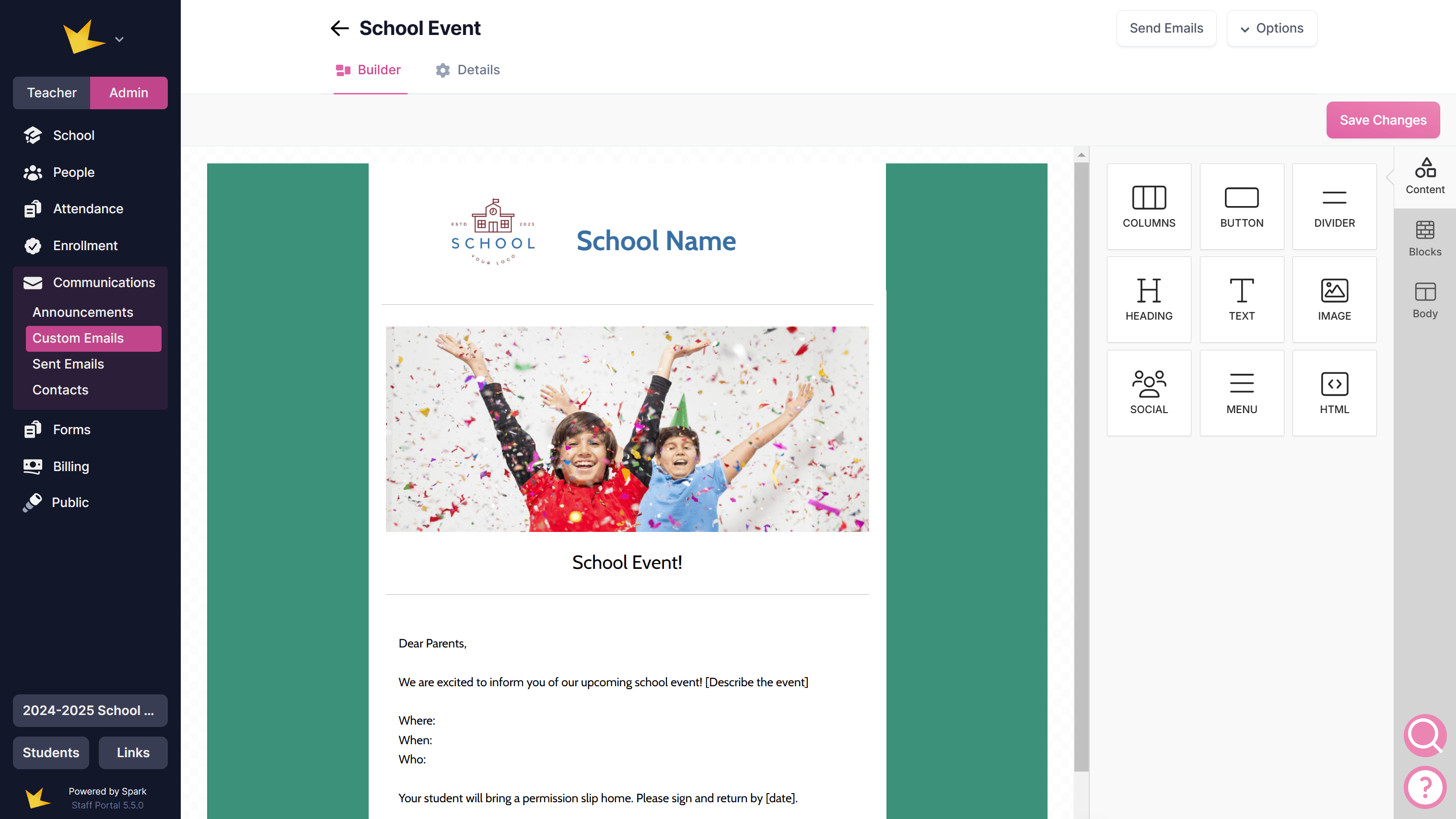 Custom Email builder