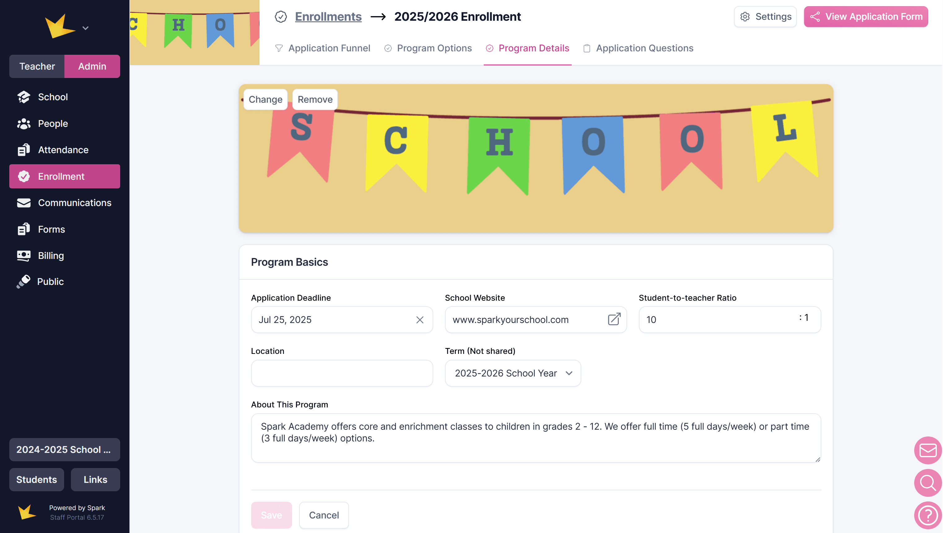 Enrollment program