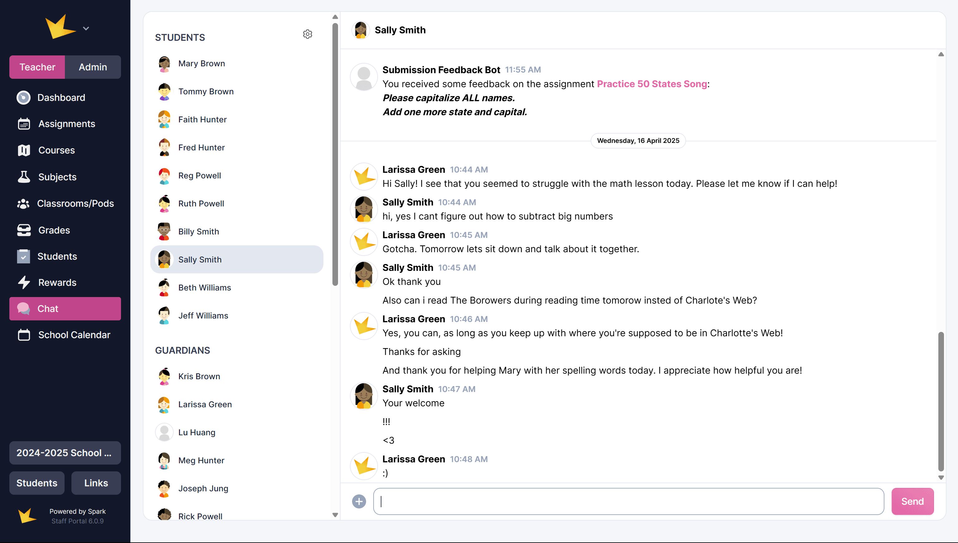Chat message thread