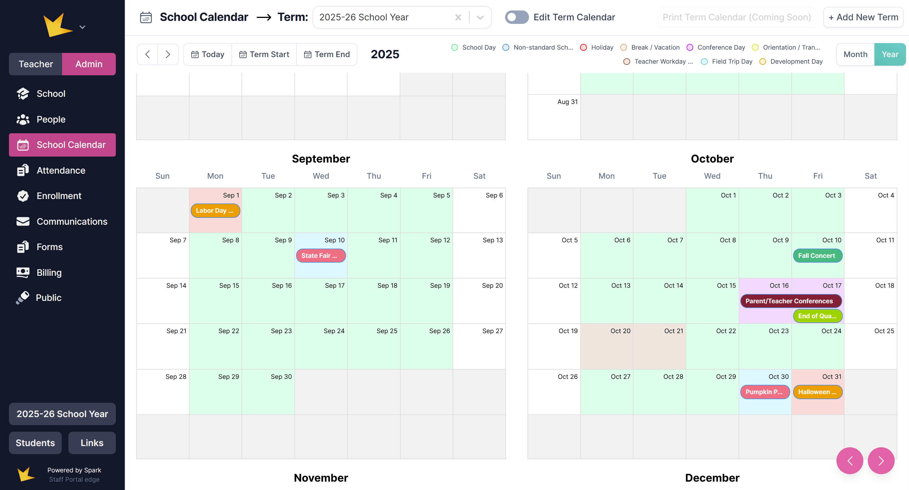 School calendar